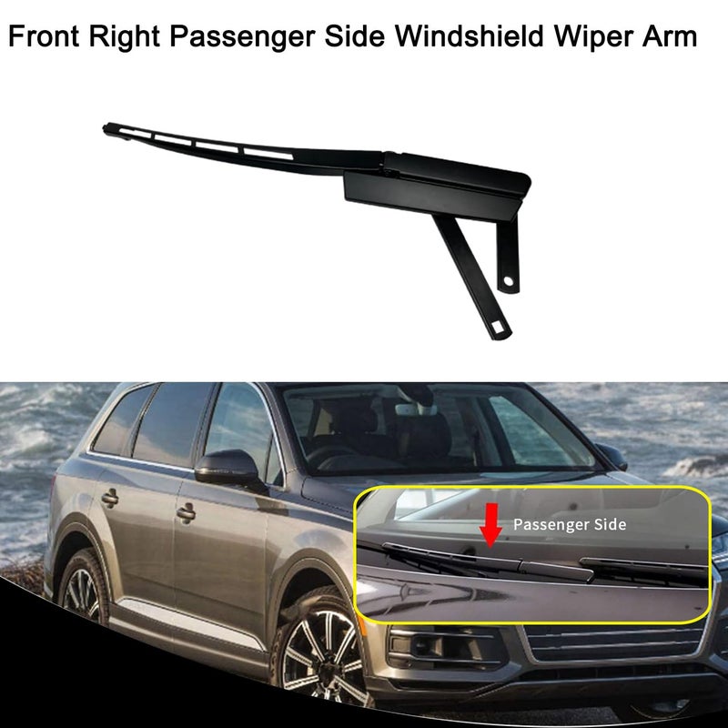 koxuyim Front Right Passenger Side Windshield Wiper Arm Compatible with 2007-2016 Audi Q7 Replaces# 4L1955408B 4l1955408B1P9 | with 1 Rear Wiper Arm & Blade - Image 2